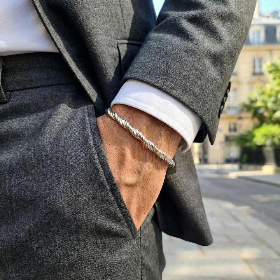 GÜMÜŞ MEKSİKA ÖRGÜ ERKEK KELEPÇE