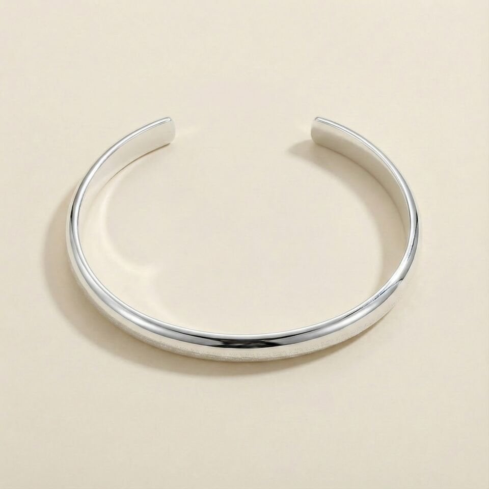 GÜMÜŞ KALIN BOMBELİ ERKEK KELEPÇE