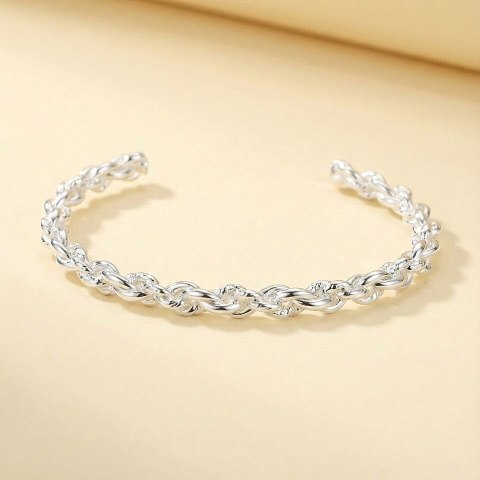 GÜMÜŞ ÖRME KALEMLİ ERKEK KELEPÇE