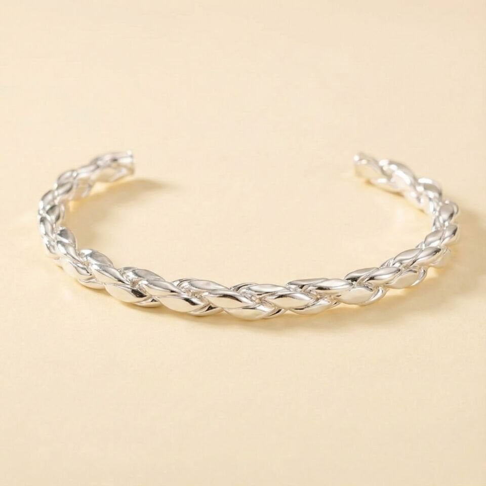 GÜMÜŞ ÖRME PRES ERKEK KELEPÇE