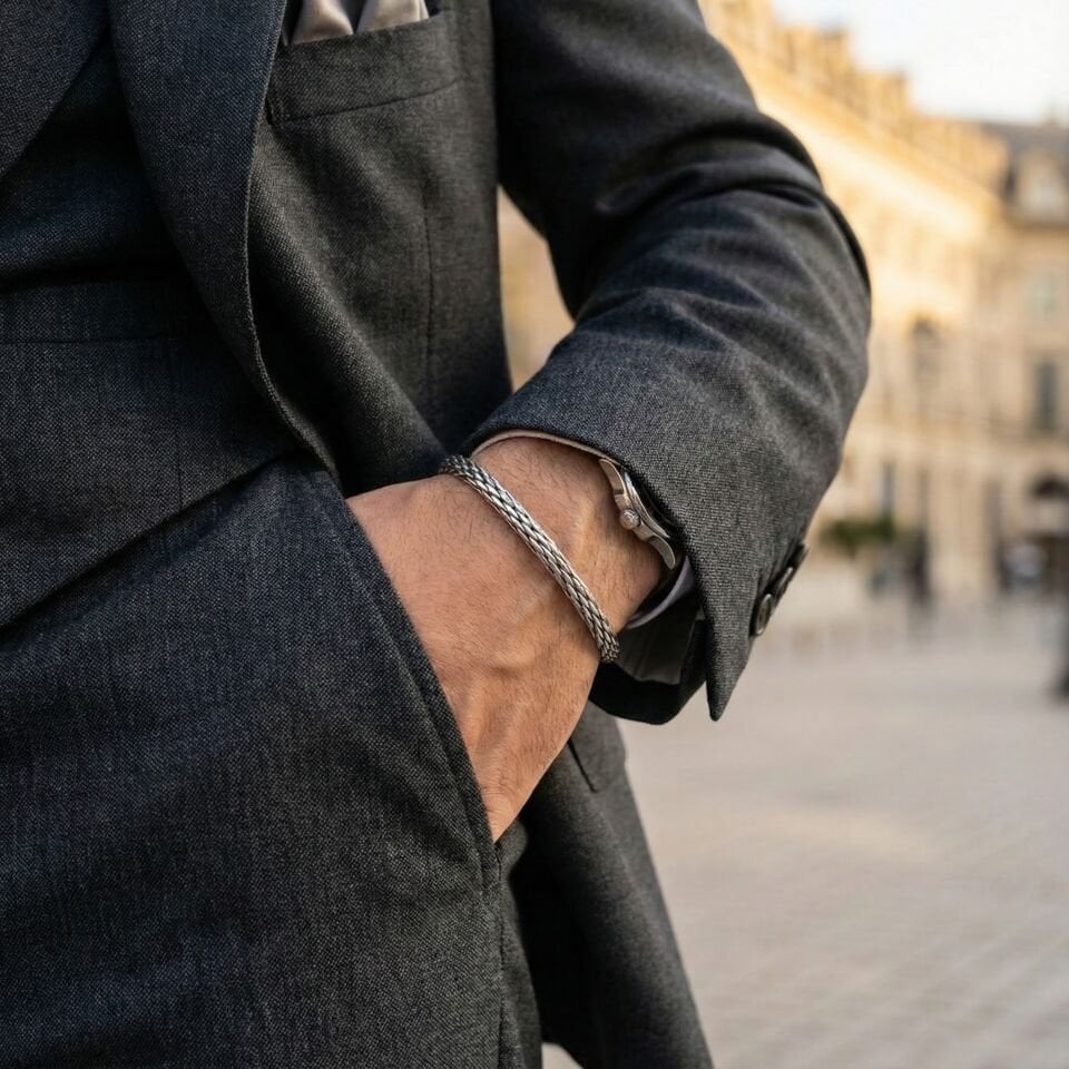 OKSİTLİ YILAN MOTİF ERKEK KELEPÇE